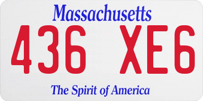 MA license plate 436XE6