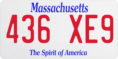 MA license plate 436XE9
