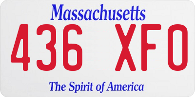 MA license plate 436XF0