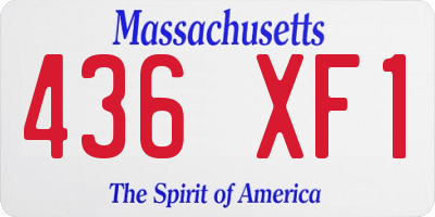 MA license plate 436XF1