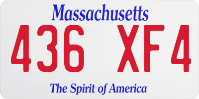 MA license plate 436XF4