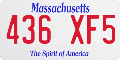 MA license plate 436XF5