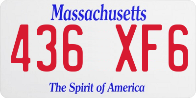MA license plate 436XF6