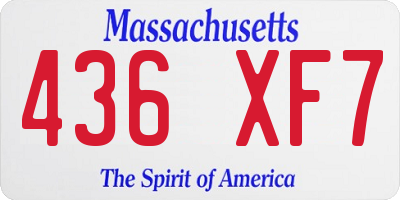 MA license plate 436XF7