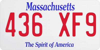 MA license plate 436XF9