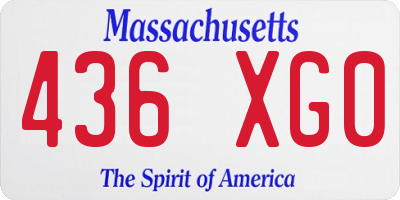MA license plate 436XG0