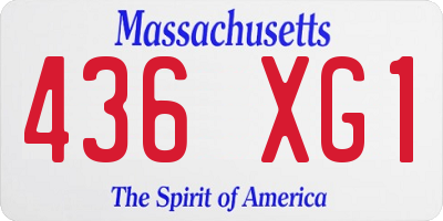 MA license plate 436XG1