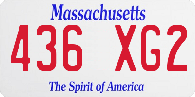 MA license plate 436XG2