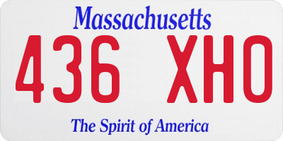 MA license plate 436XH0