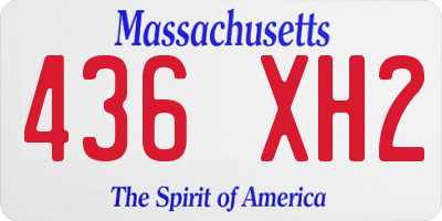 MA license plate 436XH2