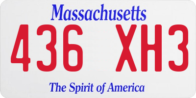 MA license plate 436XH3