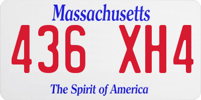 MA license plate 436XH4