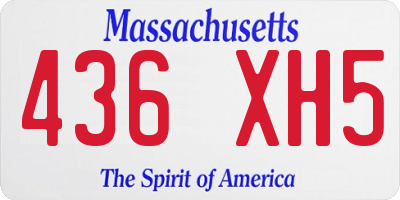 MA license plate 436XH5