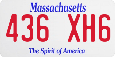 MA license plate 436XH6