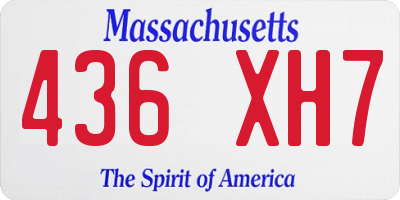 MA license plate 436XH7