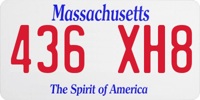 MA license plate 436XH8