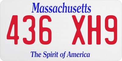 MA license plate 436XH9