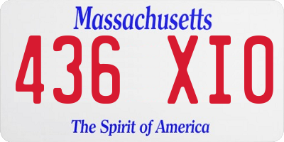 MA license plate 436XI0