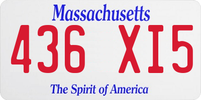 MA license plate 436XI5