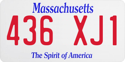 MA license plate 436XJ1