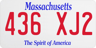 MA license plate 436XJ2