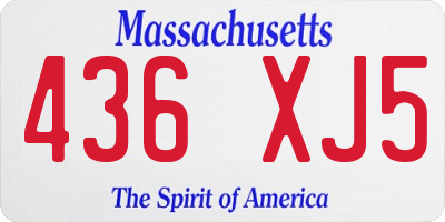 MA license plate 436XJ5