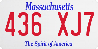 MA license plate 436XJ7