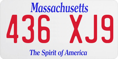 MA license plate 436XJ9