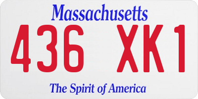 MA license plate 436XK1