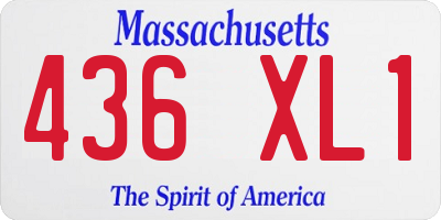 MA license plate 436XL1