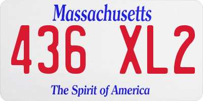 MA license plate 436XL2