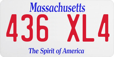 MA license plate 436XL4