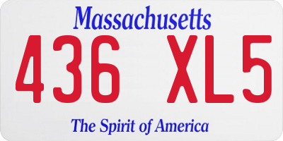 MA license plate 436XL5