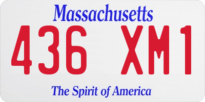 MA license plate 436XM1