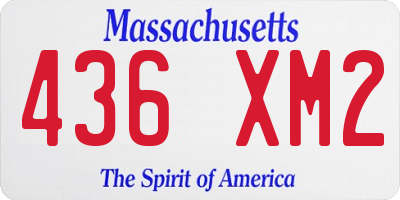 MA license plate 436XM2