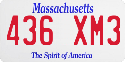 MA license plate 436XM3