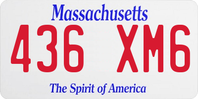 MA license plate 436XM6