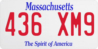 MA license plate 436XM9