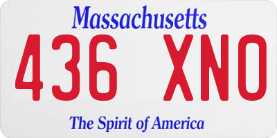 MA license plate 436XN0