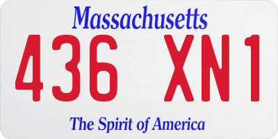 MA license plate 436XN1
