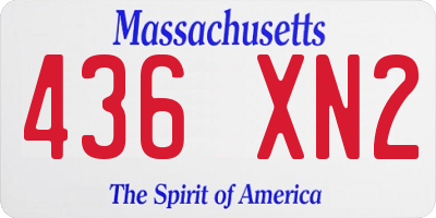 MA license plate 436XN2