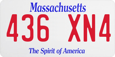 MA license plate 436XN4
