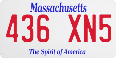 MA license plate 436XN5