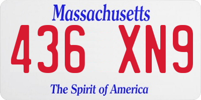MA license plate 436XN9