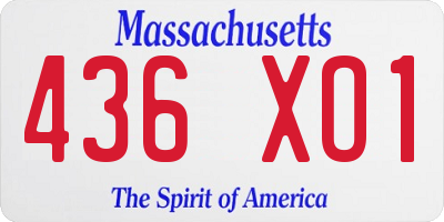 MA license plate 436XO1