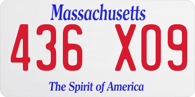 MA license plate 436XO9