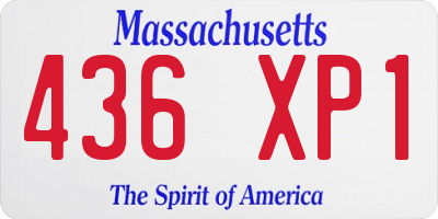 MA license plate 436XP1