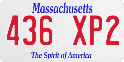 MA license plate 436XP2