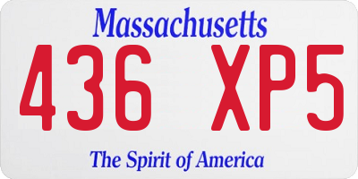 MA license plate 436XP5