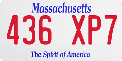 MA license plate 436XP7